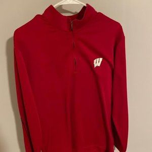 Adidas Wisconsin Badgers Quarter Zip Red